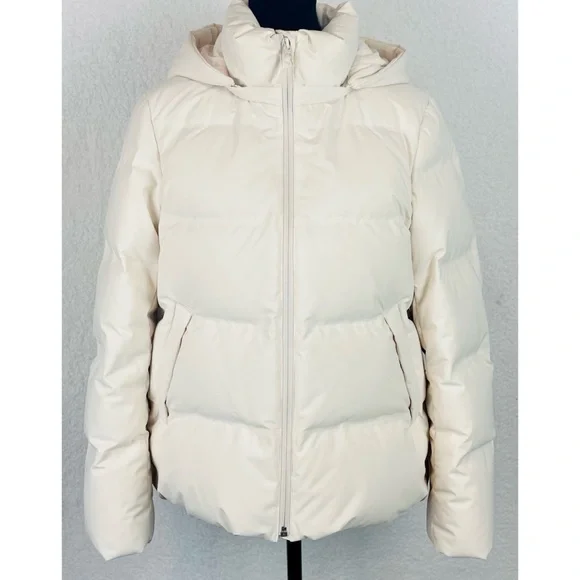 UNIQLO • Cream Seamless Hooded Down Puffer Jacket, XS - Picture 8 of 16